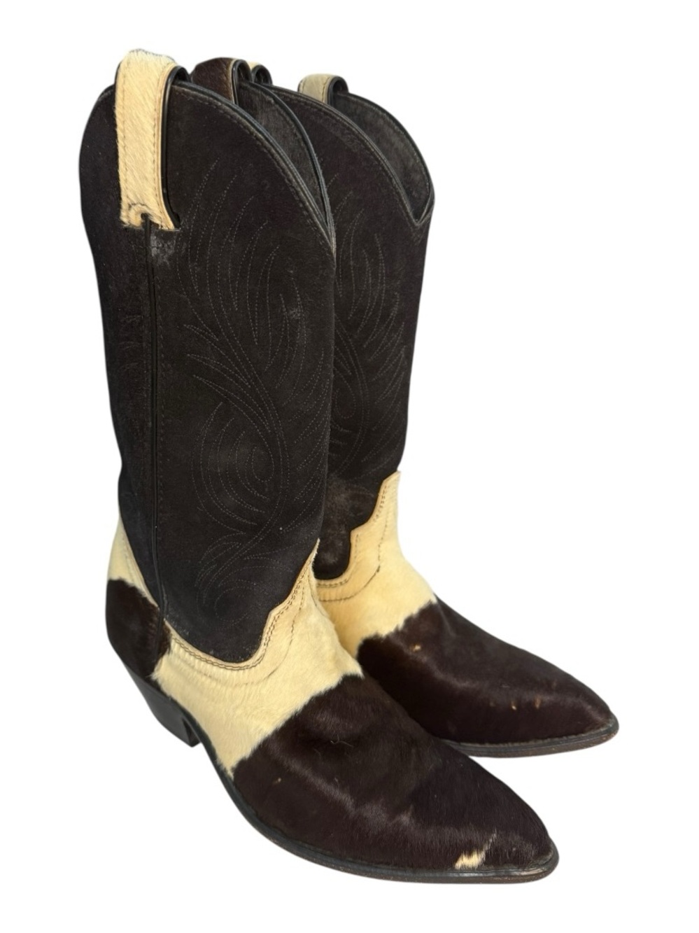 Code West Dan Post Vintage Cowhide Hair-On-Hide Western Cowboy Boots Women’s 5.5